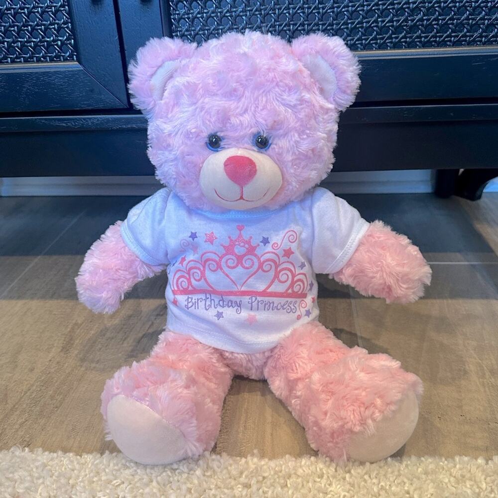 Build-A-Bear Cuddles Birthday Princess Pink Plush Stuffed Animal BABW Toy